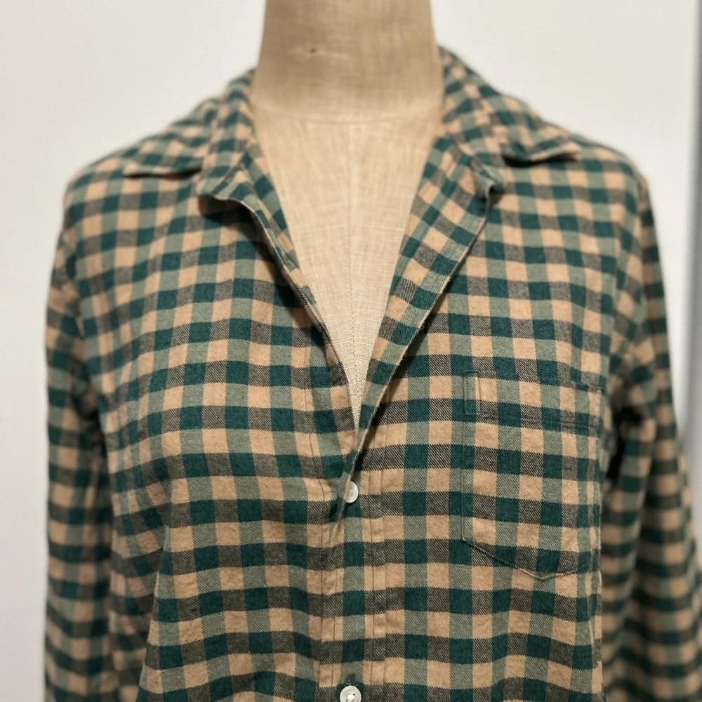 Frank & Eileen “Barry” Green and Tan Plaid Shirt - Picture 3 of 8